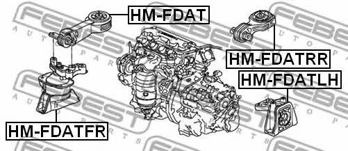 Febest Engine mount, rear – price 111 PLN