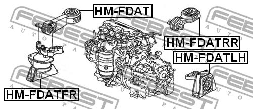 Engine mount, rear Febest HM-FDATRR