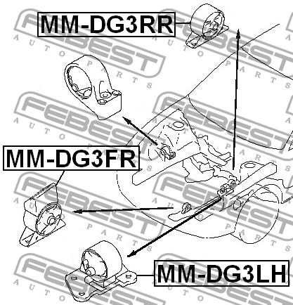 Engine mount, rear Febest MM-DG3RR