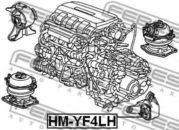 Engine mount left Febest HM-YF4LH