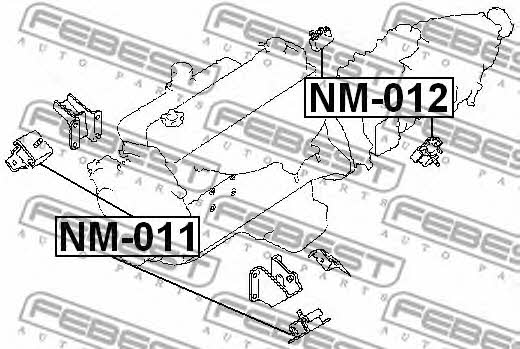 Engine mount, rear Febest NM-012