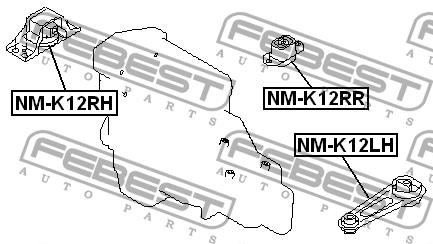 Febest Engine mount left – price [object Object] PLN