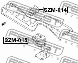 Engine mount, rear Febest SZM-014