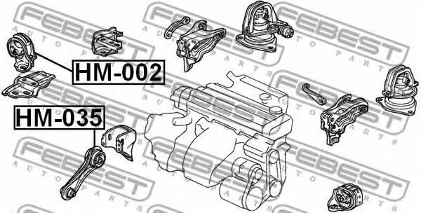 Engine mount, front Febest HM-035