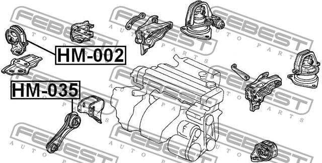 Febest Engine mount, front – price 105 PLN