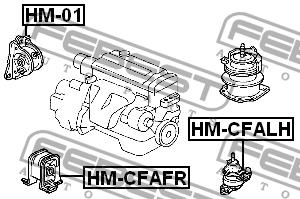 Febest Engine mount, front – price 114 PLN