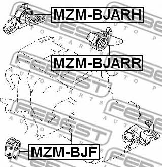 Engine mount, front Febest MZM-BJF