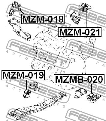 Febest Engine mount, front – price 71 PLN