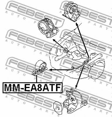 Engine mount, front Febest MM-EA8ATF