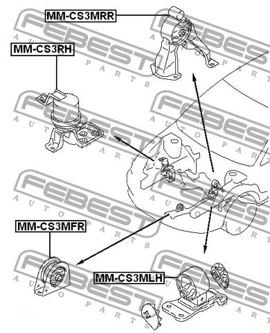 Febest Engine mount, front – price 85 PLN