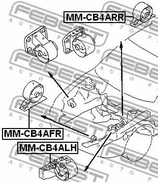 Engine mount, front Febest MM-CB4AFR