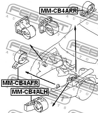 Febest Engine mount, front – price 70 PLN