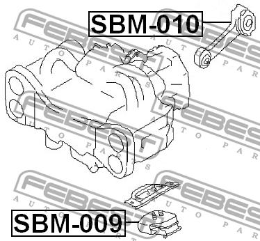 Febest Engine mount, front – price 90 PLN
