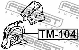 Engine mount, front Febest TM-104