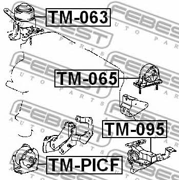 Engine mount, front Febest TM-PICF