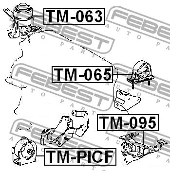 Febest Engine mount, front – price 69 PLN