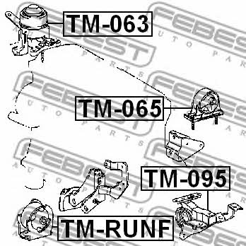 Febest Engine mount, front – price 76 PLN