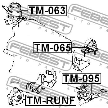 Engine mount, front Febest TM-RUNF