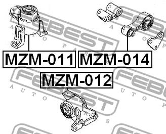 Engine mount right Febest MZM-011