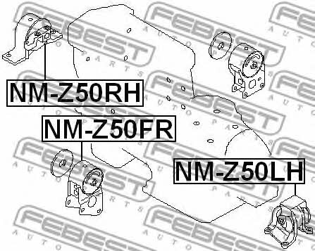 Febest Engine mount right – price 127 PLN