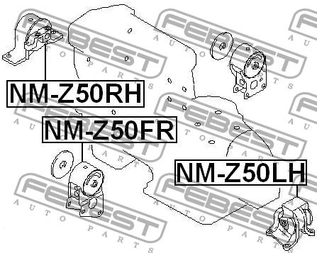 Engine mount right Febest NM-Z50RH