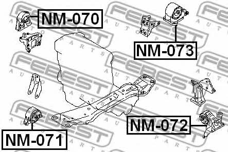 Engine mount right Febest NM-070