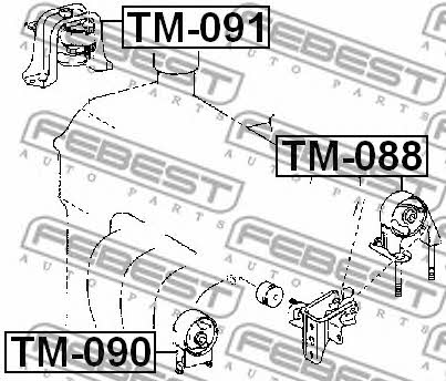 Engine mount right Febest TM-091