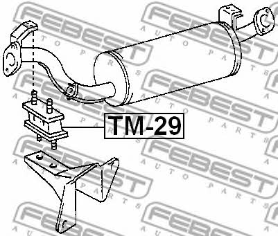 Exhaust mounting bracket Febest TM-29