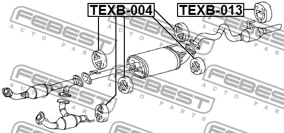 Exhaust mounting bracket Febest TEXB-004