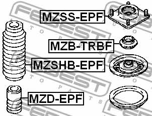 Shock absorber bearing Febest MZB-TRBF