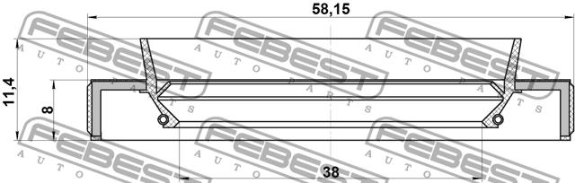 Febest 95HBY-40580811R Oil seal 95HBY40580811R