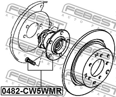 Wheel hub with rear bearing Febest 0482-CW5WMR