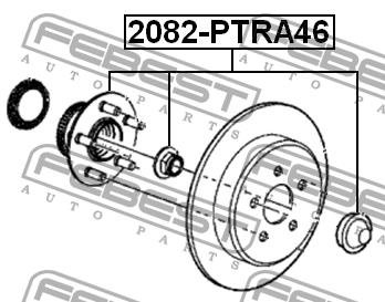 Wheel hub with rear bearing Febest 2082-PTRA46