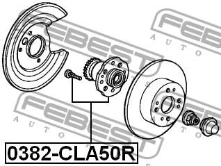 Wheel hub with rear bearing Febest 0382-CLA50R