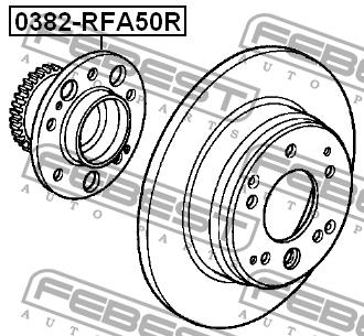 Rear wheel hub Febest 0382-RFA50R