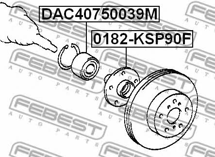 Wheel hub front Febest 0182-KSP90F