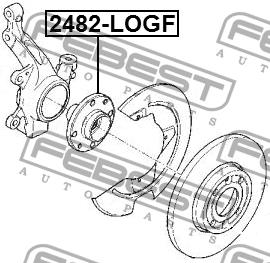 Wheel hub front Febest 2482-LOGF