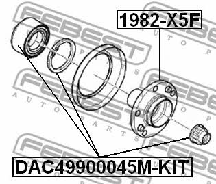 Wheel hub front Febest 1982-X5F