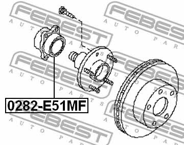 Wheel hub front Febest 0282-E51MF