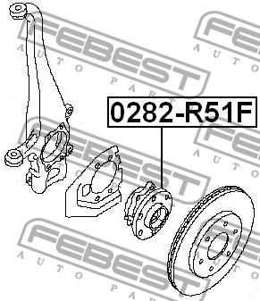 Wheel hub with front bearing Febest 0282-R51F