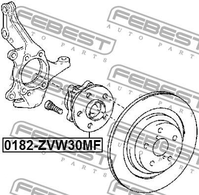 Febest Wheel hub with front bearing – price 298 PLN