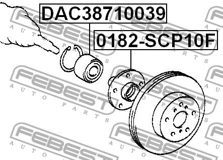 Wheel hub front Febest 0182-SCP10F