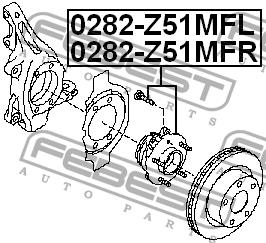 Febest Wheel hub with front right bearing – price