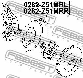 Wheel hub with front right bearing Febest 0282-Z51MRR