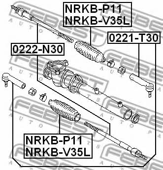 Inner Tie Rod Febest 0222-N30