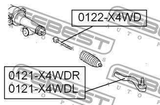 Inner Tie Rod Febest 0122-X4WD