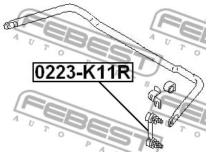 Rear stabilizer bar Febest 0223-K11R