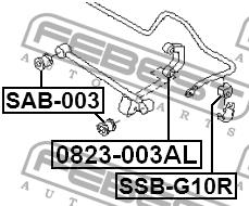 Rear stabilizer bar Febest 0823-003AL