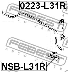 Rear stabilizer bar Febest 0223-L31R