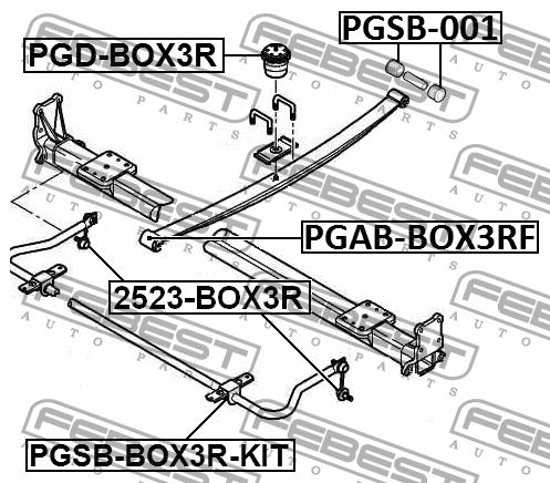 Rear stabilizer bar Febest 2523-BOX3R